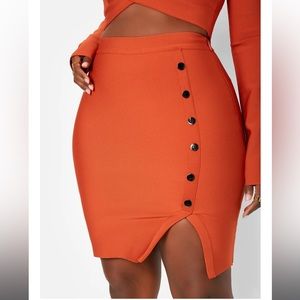 REBDOLLS: Another Round Bandage Button Detail Mini Bodycon Skirt